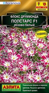 Флокс друммонда Попстарс F1 Розово-белый 5шт Сел.Floranova Золотая сер /однолетник