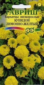 Бархатцы Купидон Лимонно-желтый 0,05гр прямостоячие /однолетник