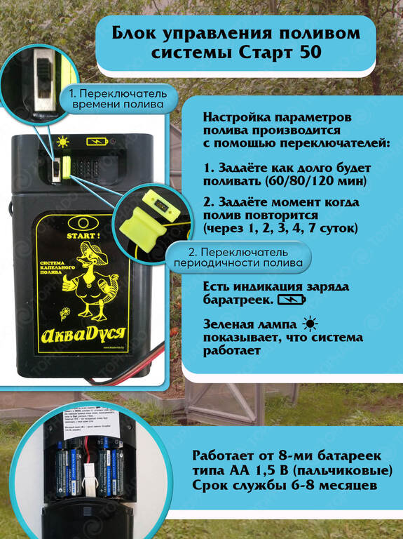 Автоматический полив АкваДуся Start на 62 растения