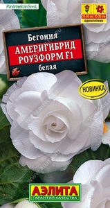 Бегония Америгибрид Роузформ F1 Белая 5шт (драже в пробирке) Сел.PanAmerican Seed /однолетник